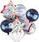 7Pieces Happy Birthday Banner Foil Balloon Set 18inch Star and Circle Mylar Foil Balloon for Kids & Adults Birthday Decorations and Party Supplies Favor